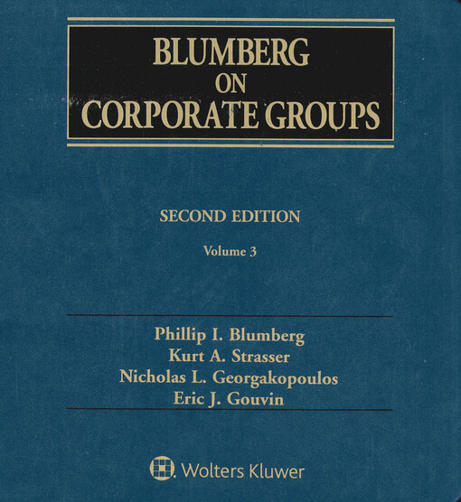Blumberg on corporate groups. Volume 3