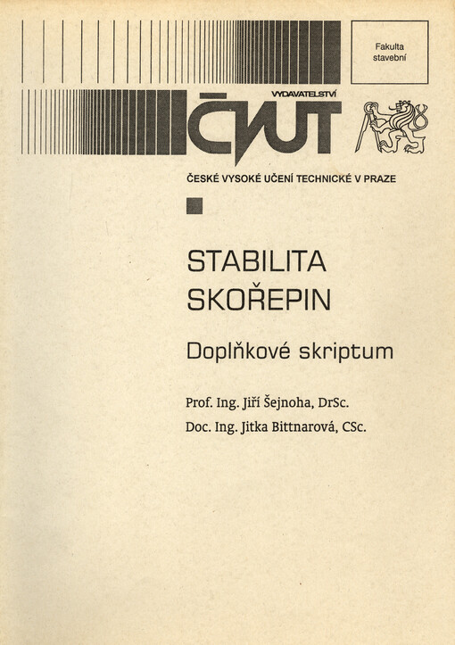 
  Stabilita skořepin
  : Doplňkové skriptum