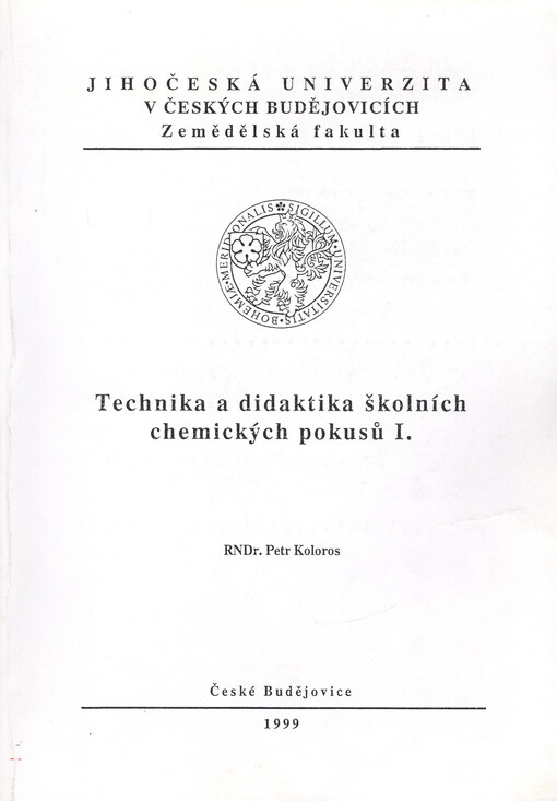Technika a didaktika školních chemických pokusů I.
