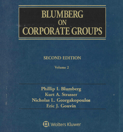 Blumberg on corporate groups. Volume 2
