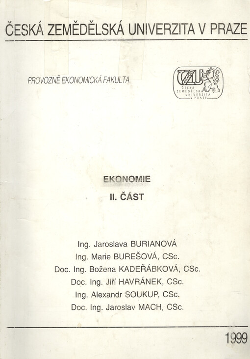 Ekonomie. II. část