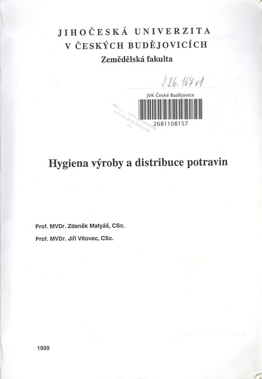 Hygiena výroby a distribuce potravin
