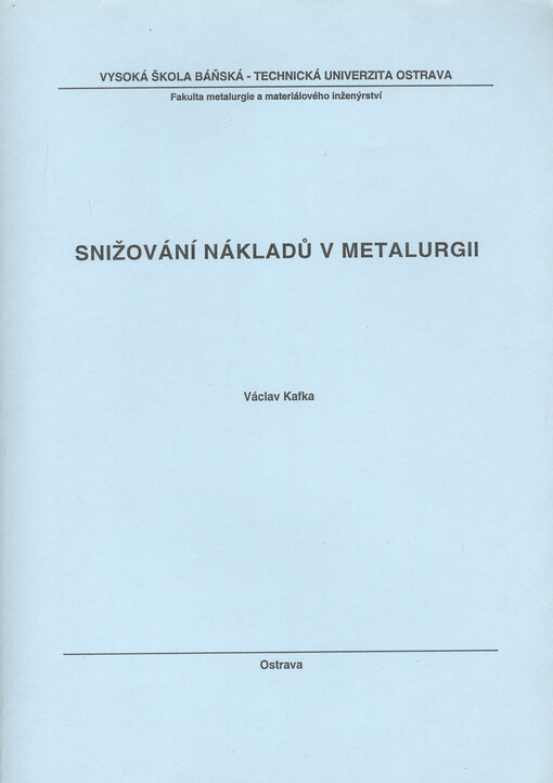 Snižování nákladů v metalurgii