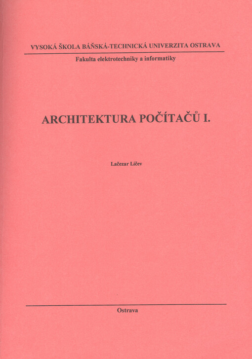 Architektura počítačů. I.