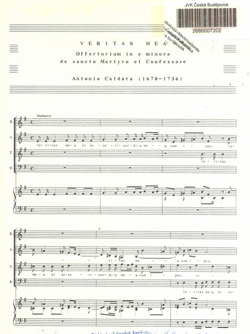 Veritas Mea offertorium in e minore de sancto Martyro et Confessore