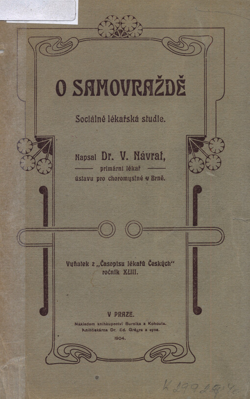 O samovraždě : sociálně lékařská studie