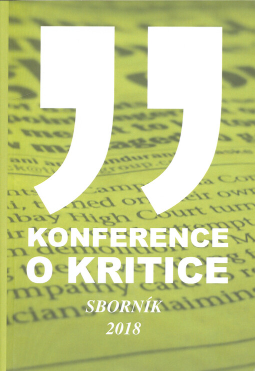 Konference o kritice : sborník 2018