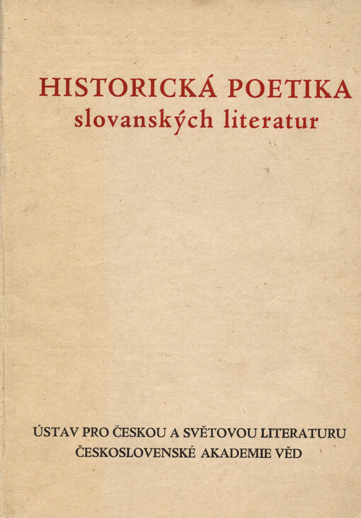 Historická poetika slovanských literatur