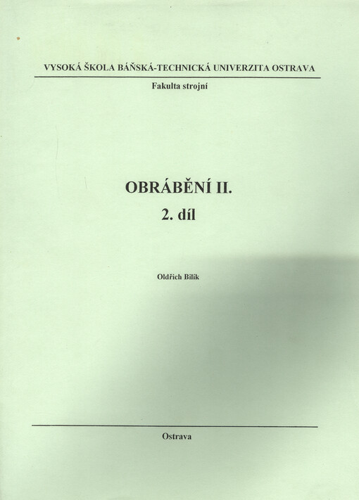 Obrábění II. 2. díl