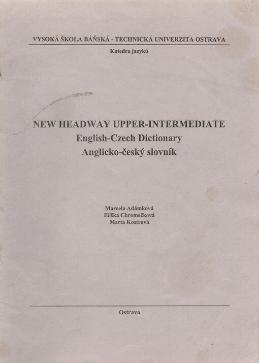 New headway intermediate : English-Czech dictionary, anglicko-český slovník
