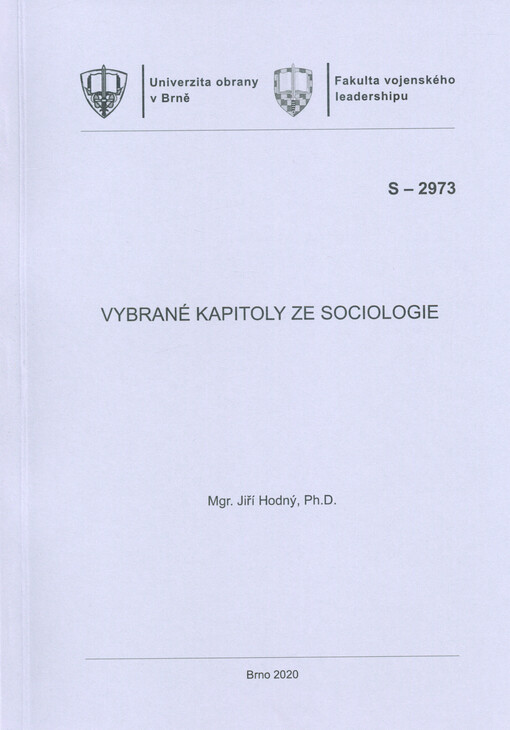 Vybrané kapitoly ze sociologie : studijní text
