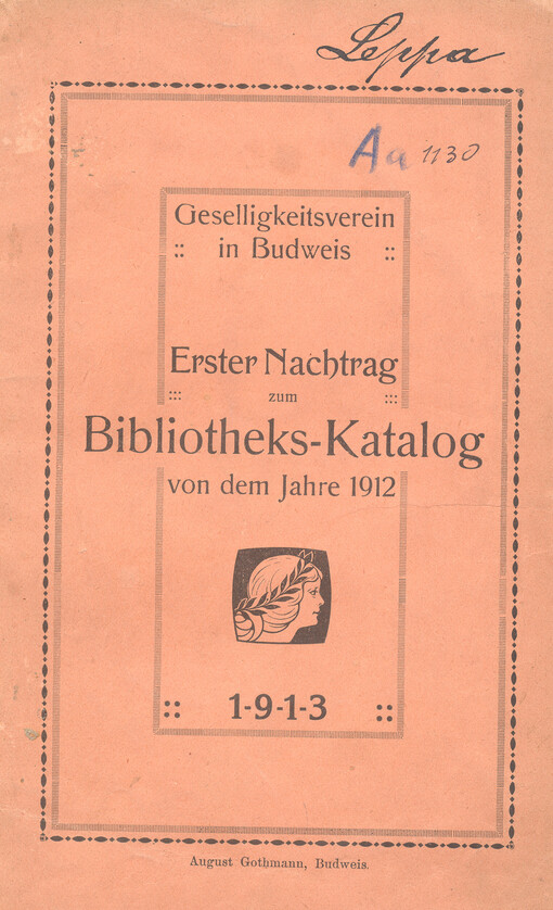I. Nachtrag zum Bibliotheks-Katalog vom Jahre 1912