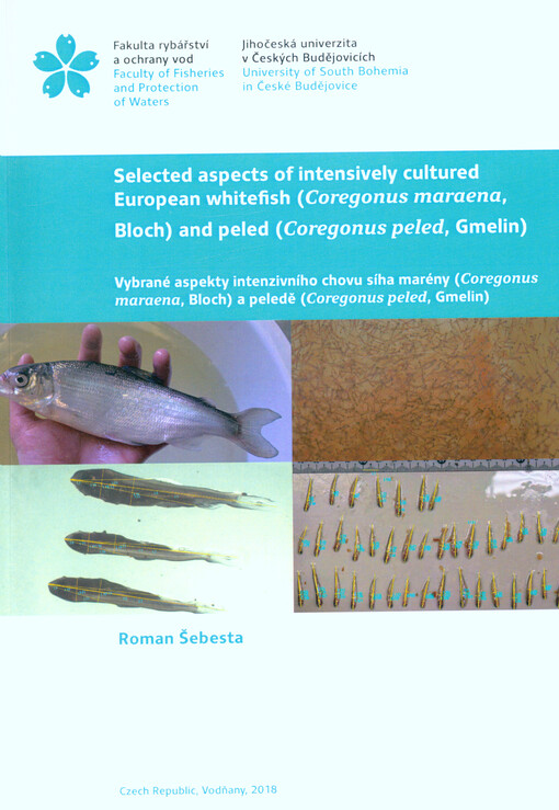 Selected aspects of intensively cultured European whitefish (Coregonus maraena, Bloch) and peled (Coregonus peled, Gmelin) =: Vybrané aspekty intenzivního chovu síha marény (Coregonus maraena, Bloch) a peledě (Coregonus peled, Gmelin)