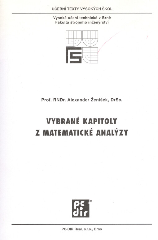 Vybrané kapitoly z matematické analýzy