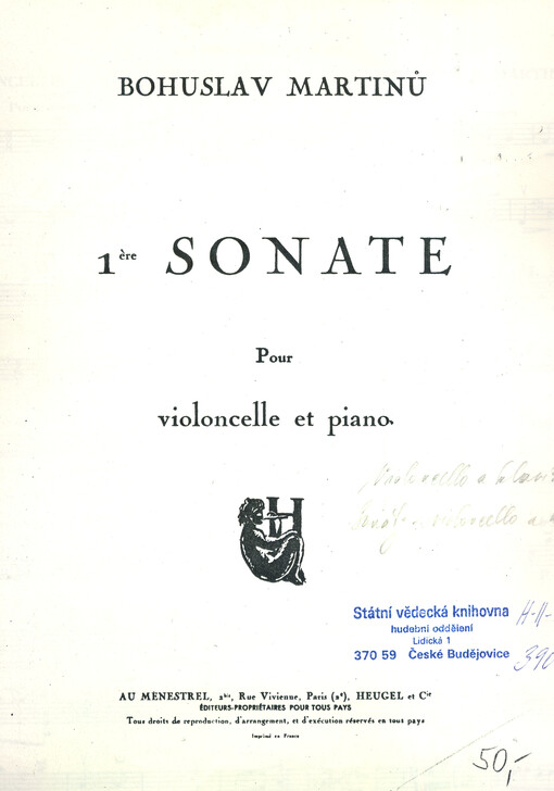 1ere sonate pour violoncelle et piano