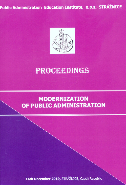 Modernization of Public Administration : international conference : proceedings : 14th December 2019, Strážnice, Czech Republic