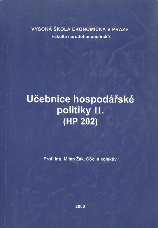 Učebnice hospodářské politiky II. : (HP 202)