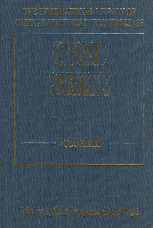 Corporate governance. Vol. III, Governance mechanisms. Part II