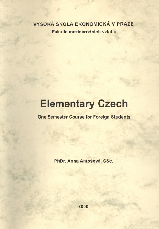 Elementary Czech : one semester course for foreign students