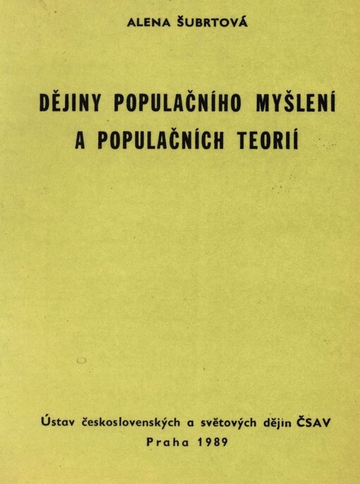Dějiny populačního myšlení a populačních teorií