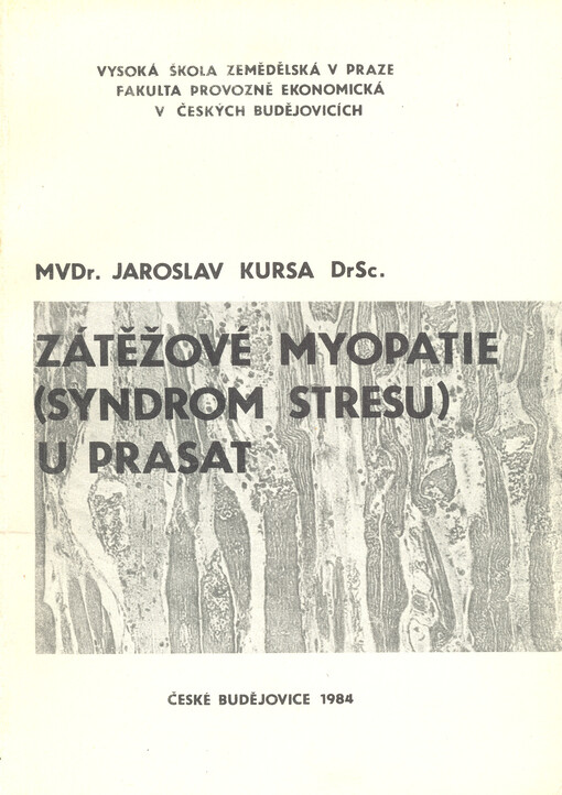 Zátěžové myopatie (syndrom stresu) u prasat