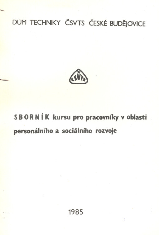 Sborník kursu pro pracovníky v oblasti personálního a sociálního rozvoje