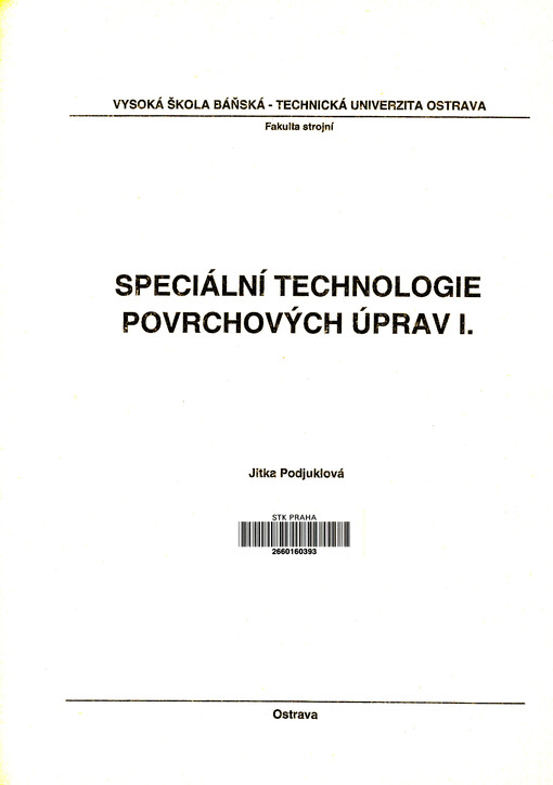 Speciální technologie povrchových úprav 1