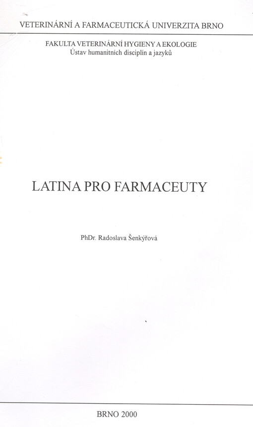 Latina pro farmaceuty