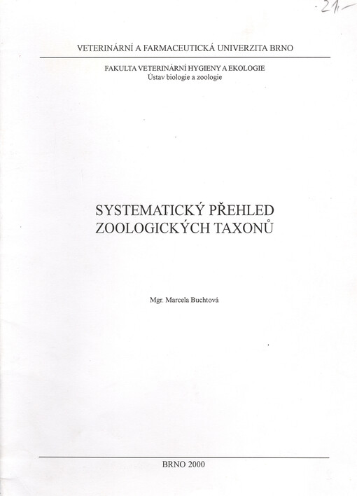 Systematický přehled zoologických taxonů