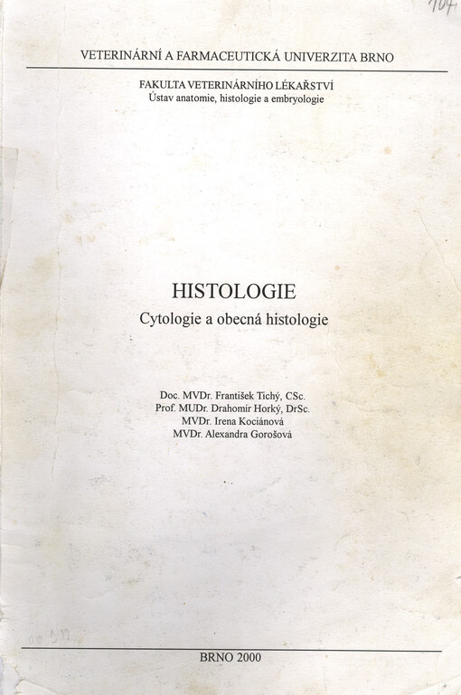 Histologie : cytologie a obecná histologie