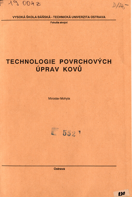 Technologie povrchových úprav kovů