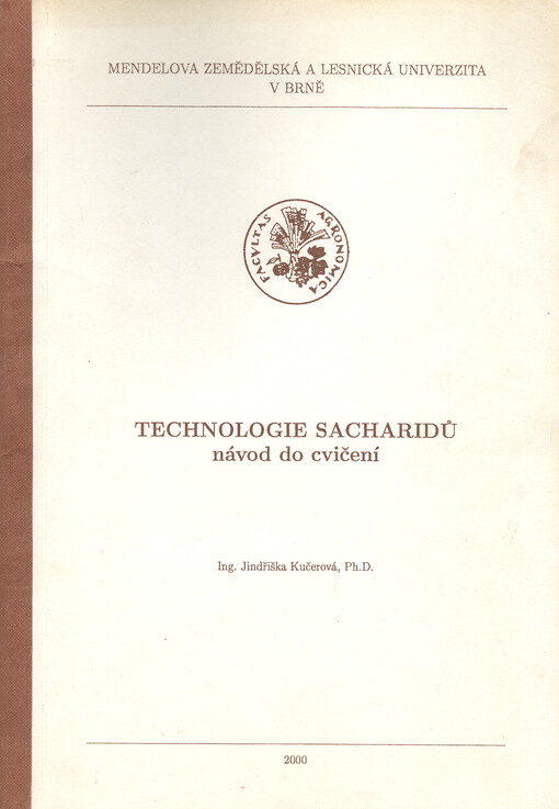 Technologie sacharidů : návod do cvičení