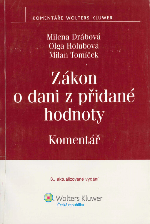 Zákon o dani z přidané hodnoty : komentář