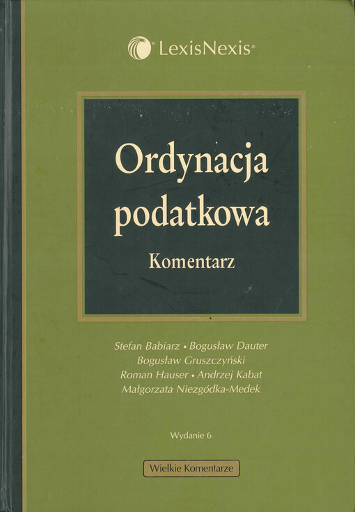 Ordynacja podatkowa : komentarz