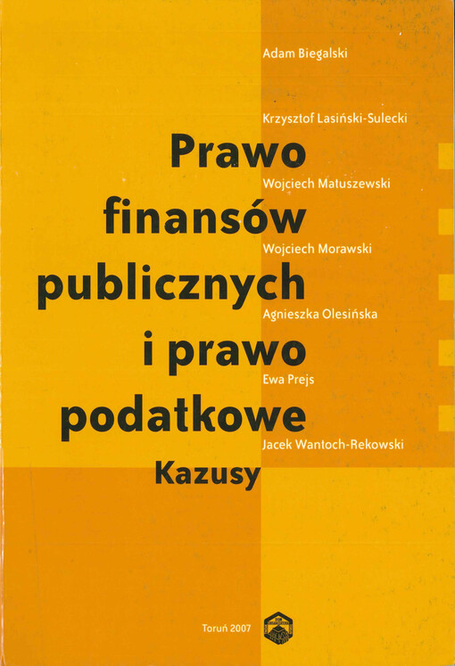 Prawo finansów publicznych i prawo podatkowe : kazusy
