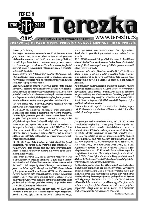 Terezka : zpravodaj občanů města Terezína