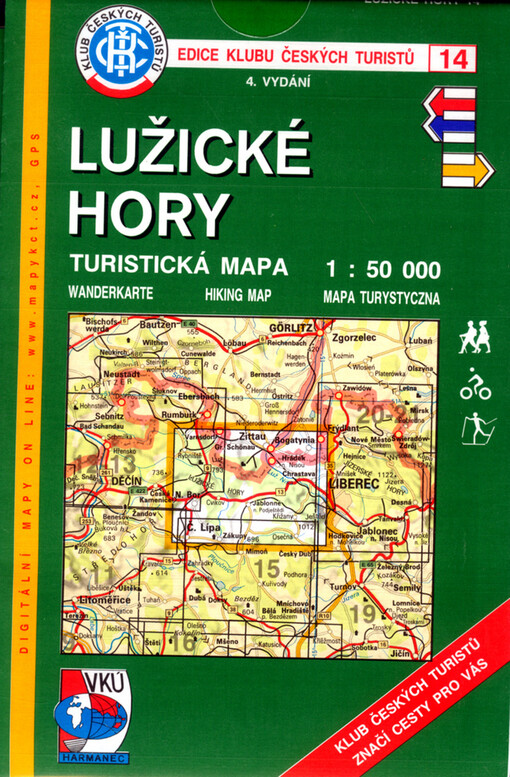 Lužické hory turistická mapa 1:50 000