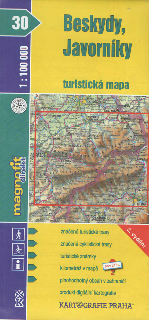 Beskydy, Javorníky turistická mapa 1:100 000