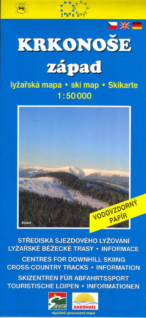 Krkonoše západ lyžařská mapa 1:50 000