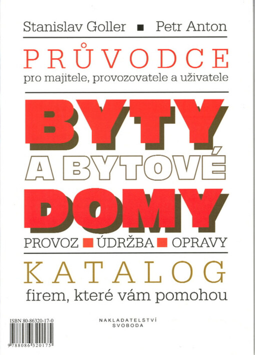 Byty a bytové domy : provoz, údržba, opravy : průvodce pro majitele, provozovatele a uživatele