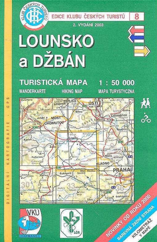 Lounsko a Džbán turistická mapa 1:50 000 : novinky od roku 2000; barevná zadní strana; kilometráž v mapě : digitální kartografie, GPS