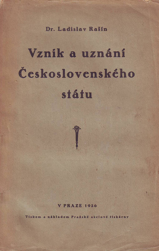 Vznik a uznání Československého státu