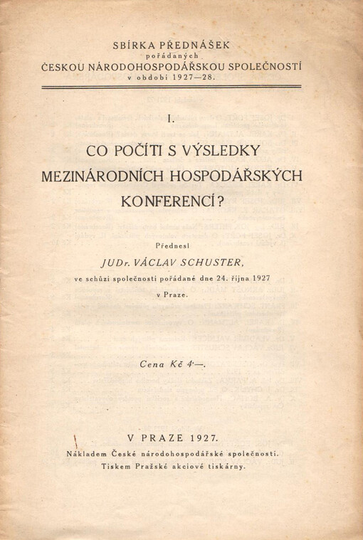 Co počíti s výsledky mezinárodních hospodářských konferencí?