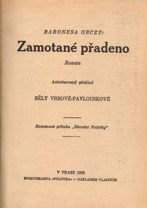 Zamotané přadeno :román /