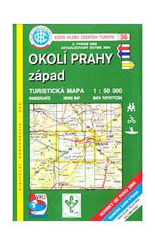 Okolí Prahy - západ turistická mapa 1:50^000 : novinky od roku 2000, barevná zadní strana, kilometráž : digitální kartografie - GPS