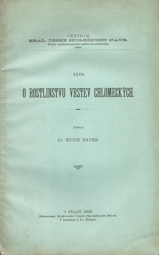 O rostlinstvu vrstev chlomeckých