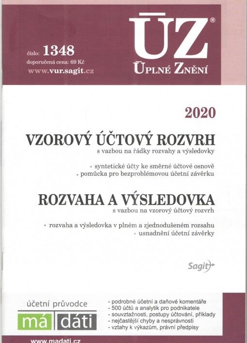 Vzorový účtový rozvrh ; Rozvaha a výsledovka [ÚZ 2020 č. 1348]