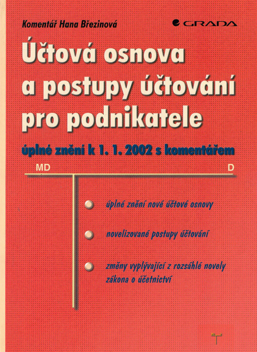 Účtová osnova a postupy účtování pro podnikatele : úplné znění k 1.1.2002 s komentářem : (s opravami a doplňky uveřejněnými ve Finančním zpravodaji č. 1/1/2002)