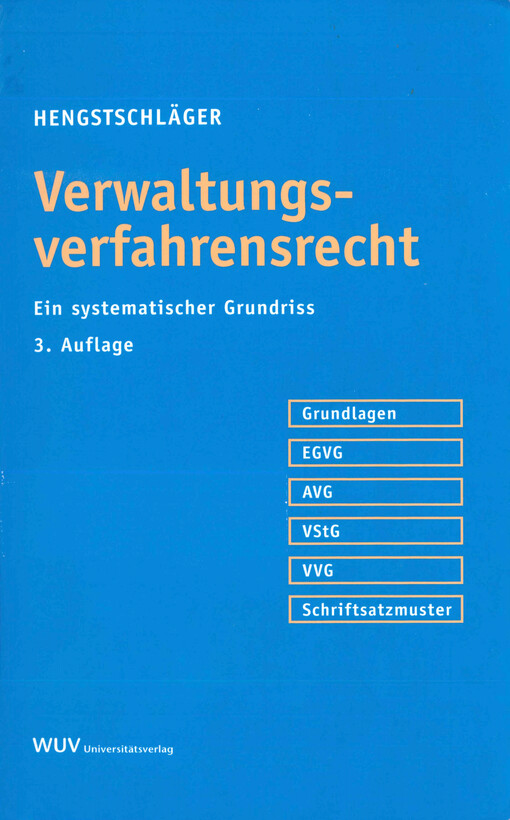 Verwaltungsverfahrensrecht : ein systematischer Grundriss