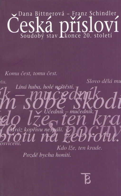 Česká přísloví: soudobý stav konce 20. století